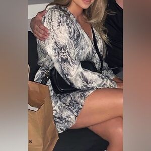 Zara Black and White Snakeskin Dress